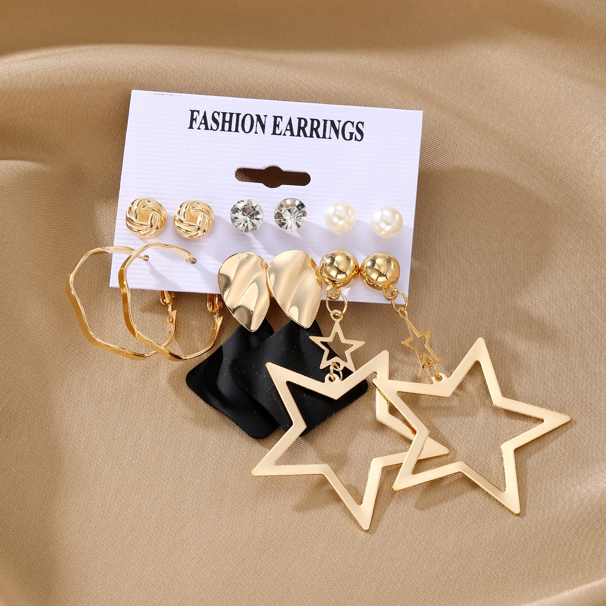 New European and American metal earring square geometric earrings set in ins style earrings set Specification drawing
