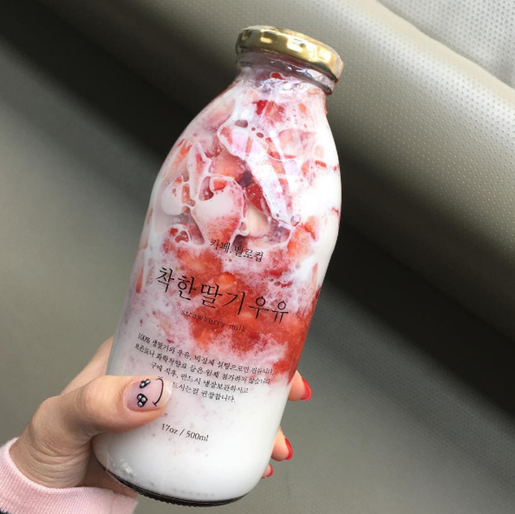 New 500ml milk bottle, popular coffee, milk tea, juice and beverage bottle, iM takeout portable glass sealed can Specification drawing