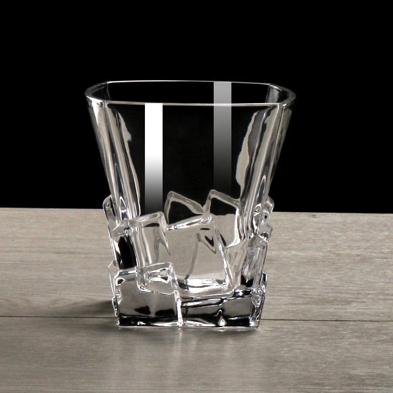 Creative ice cube glass square whisky wine glasses, water tea beverage cups, hotel stock wholesale factory wholesale full figure