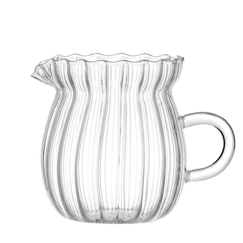 Glass small milk cup, Japanese wooden-handled coffee and milk cup, Western food juice bowl, mini pointed milk pot, coffee extract milk jar Item Picture