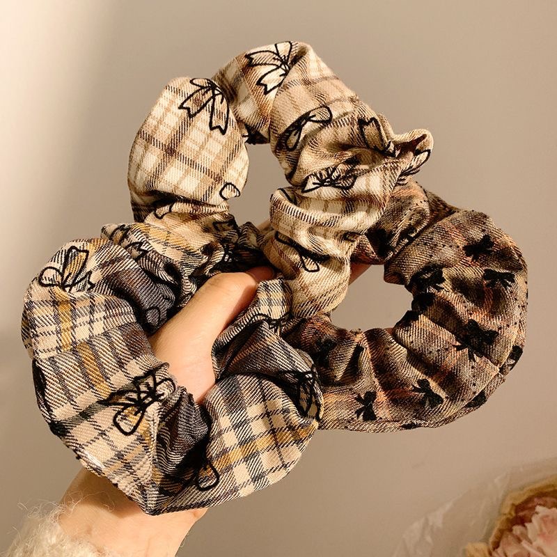 Maillard College style bow, large intestine hair band, Korean-style high-end female hair tie, ponytail bun hair accessory full figure