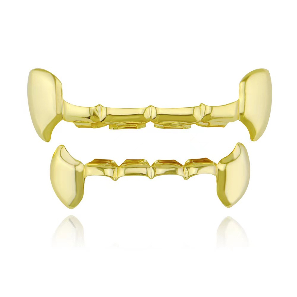 Cross-border bestseller hip-hop braces, punk Halloween vampire teeth, little tiger teeth, metal braces teeth grillz Specification drawing