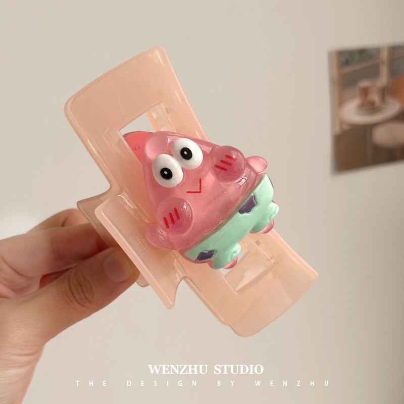 Spongebob SquarePants Patrick Star Cartoon hair clip, new sweet girl bangs clip, cute hair clip side clip hair accessory Application Scenario