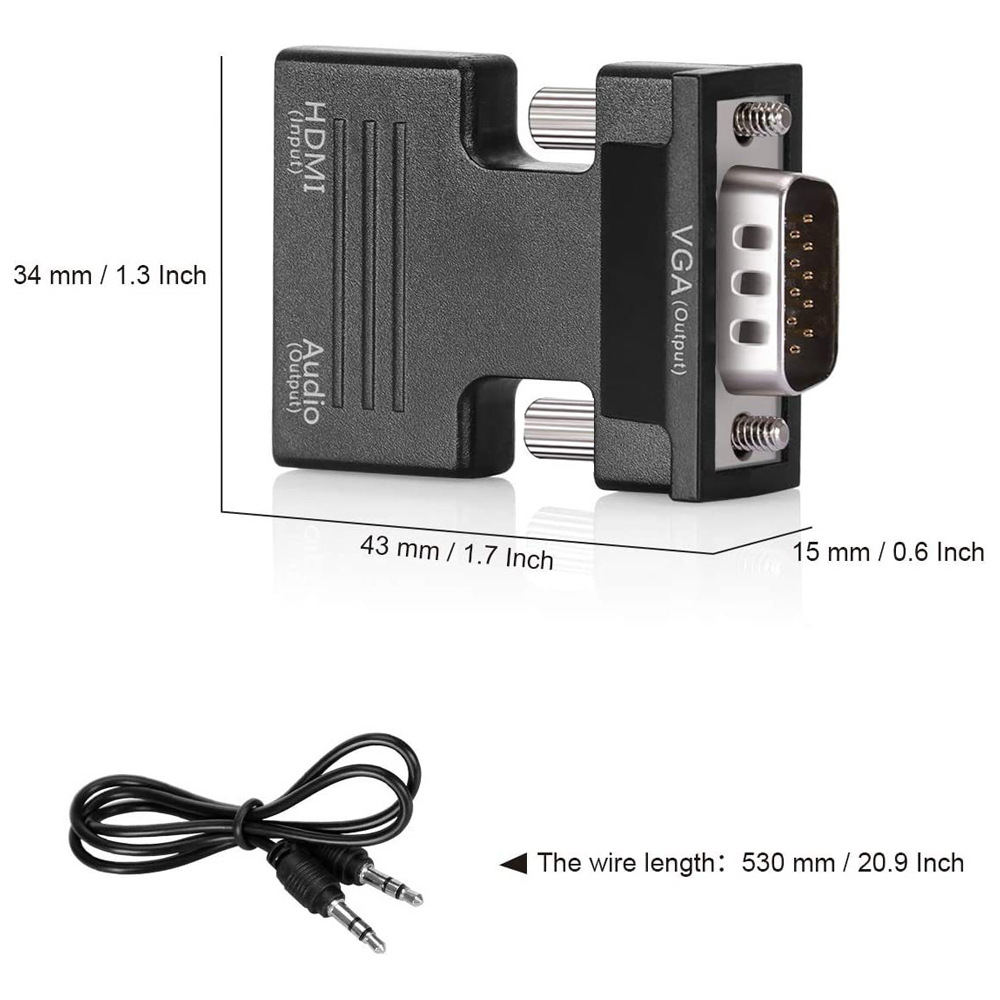 HDMI to VGA adapter, HDMI female to VGA male converter with audio, computer projector, high-definition adapter Application Scenario