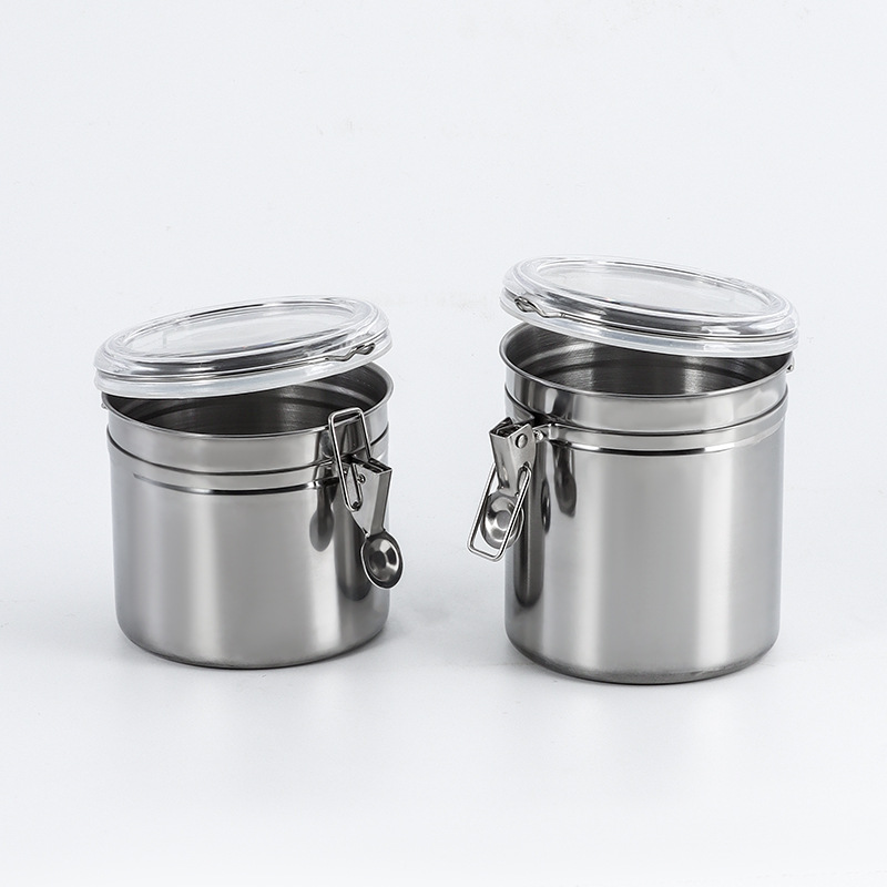 Stainless steel sealed cans for coffee, candies, dried fruits, milk powder, tea, kitchen storage cans, storage cans for grains and cereals details Picture