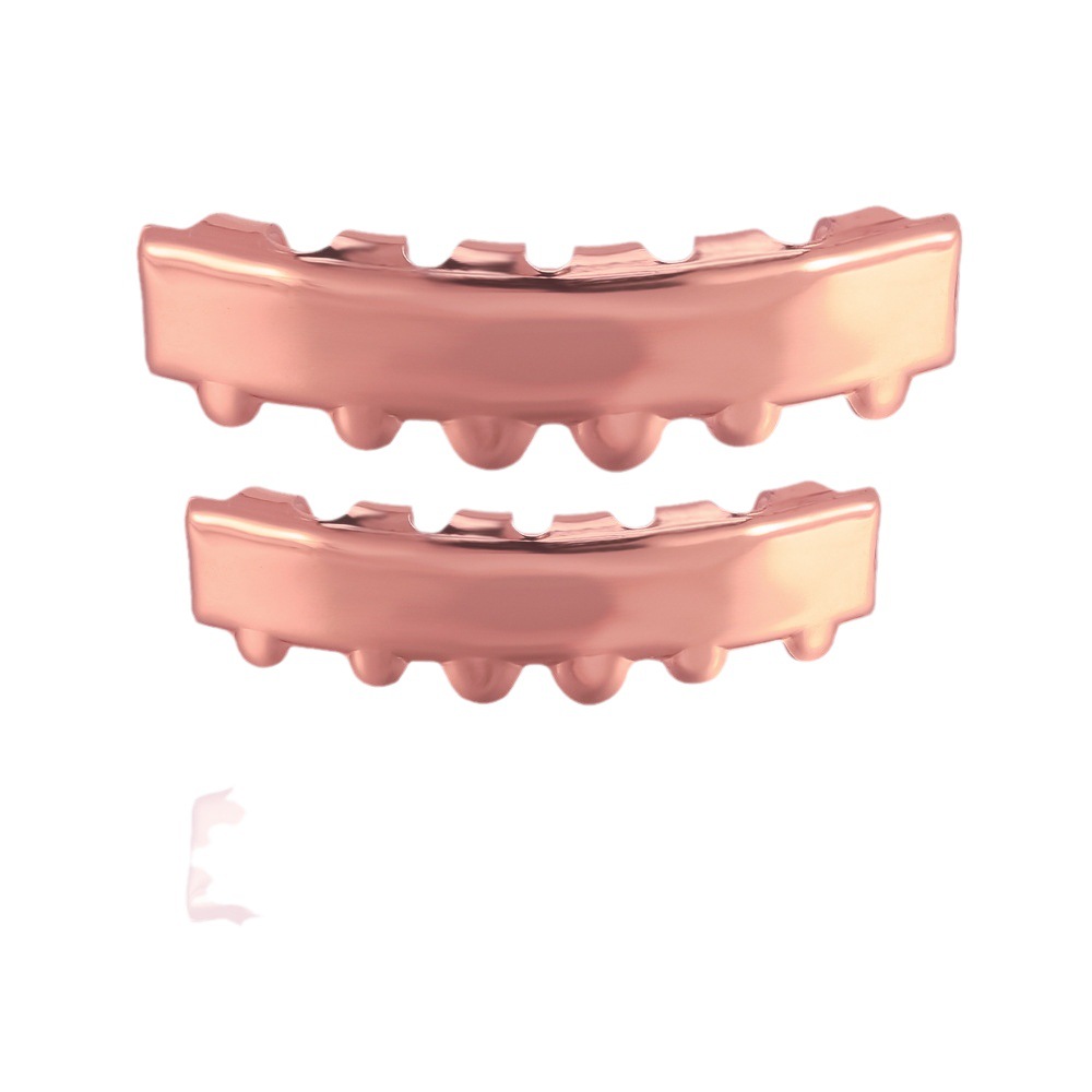 European and American cross-border rectangular smooth hip-hop teeth, HIPHOP dentures, Halloween stage props, trendy braces Item Picture