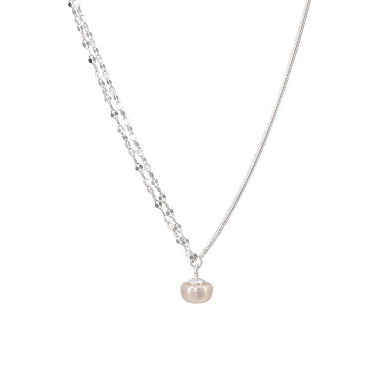 A niche, light luxury pearl pendant necklace for women, simple, individual, fashionable, elegant and versatile neckchain and collarbone chain Item Picture