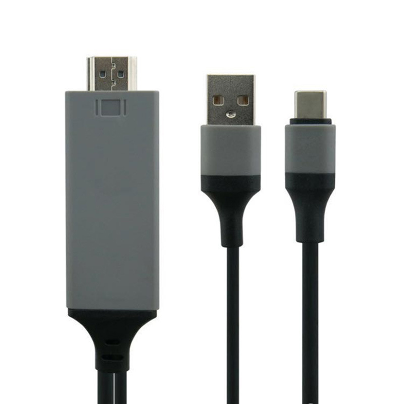 4K mobile phone to TV same-screen cable, USB3.1 to HDMI high-definition cable, Type-C to HDMI adapter cable Item Picture