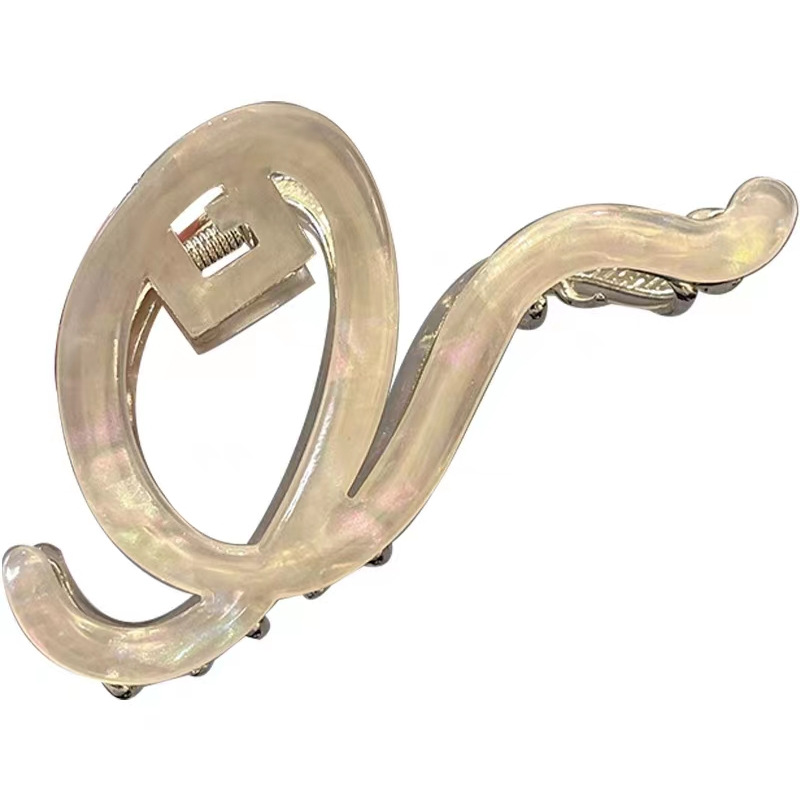 High-end acetate metal hair clips, women's fashionable back head updo hair grabber, large shark clip, hair clip clip headwear Item Picture