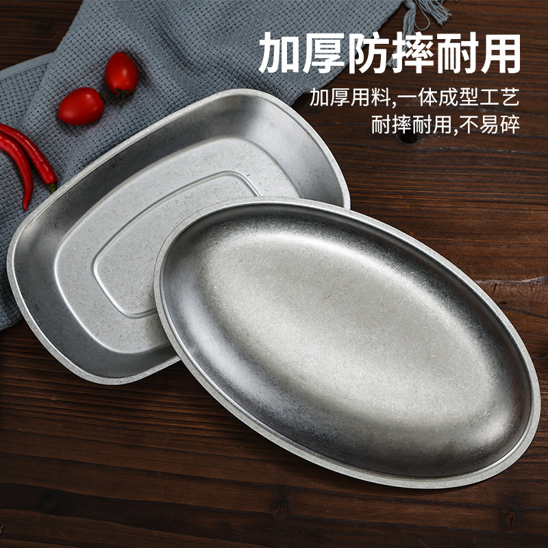Retro stainless steel tableware, chopsticks, spoons, plates, ashtrays, rice bowls, soup bowls, old-fashioned Japanese-style plates, snack plates Specification drawing