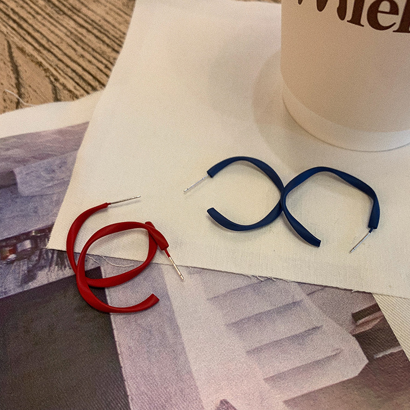 Twist ring earrings, a new 2025 trendy, simple and cold style stud earrings, a Korean chic and popular spring and summer ear accessory for women details Picture