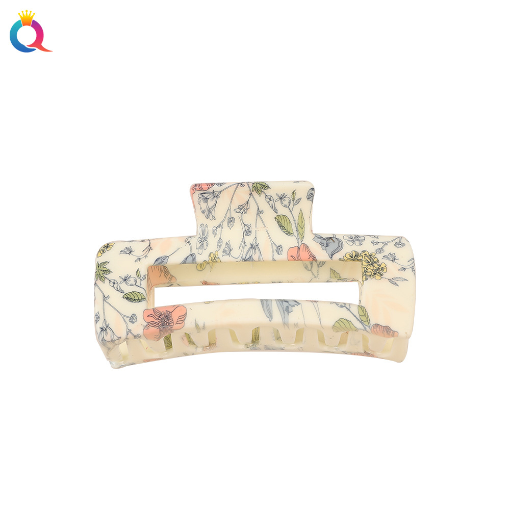 Qiyue water-rotating printed hair clips, large high-end shark clips, children's hair accessories and headwear wholesale Application Scenario