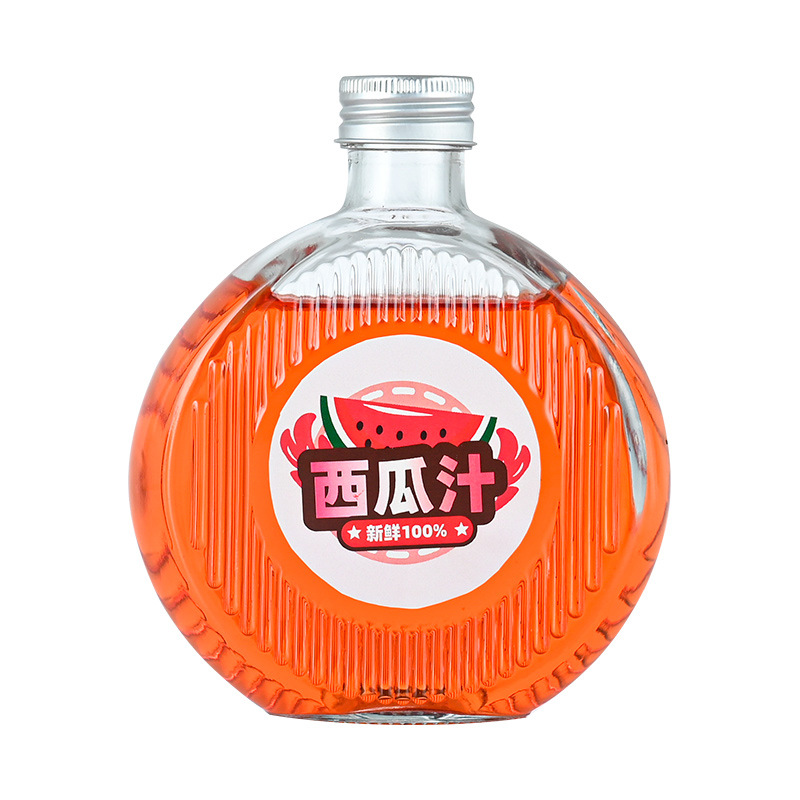 Round glass fruit wine bottles, glass empty bottles, wine bottles, beverage seals, household homemade fruit wine bottles, wholesale from manufacturers Item Picture