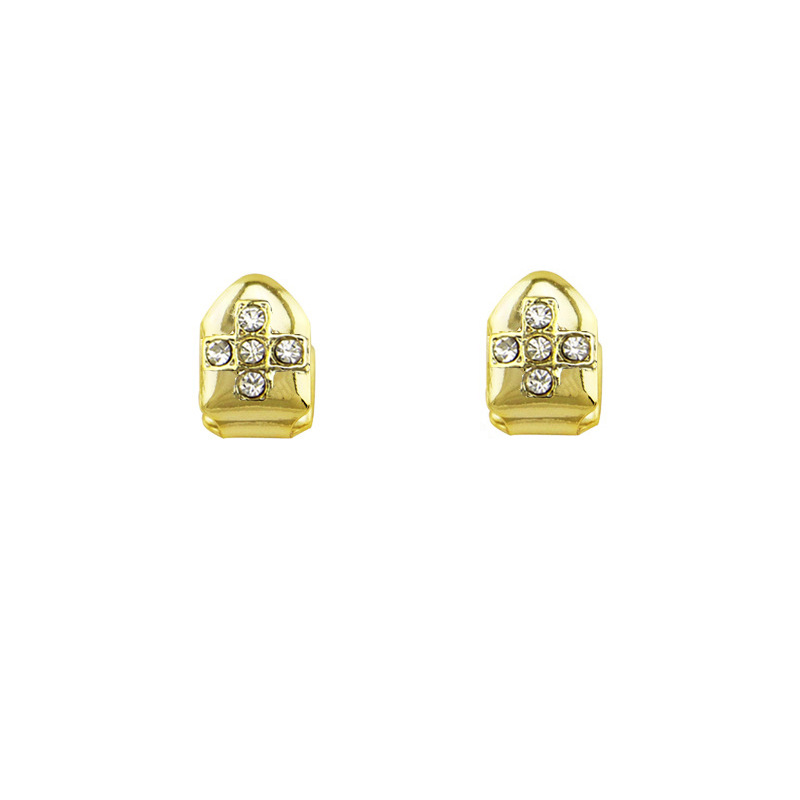 A popular 18K gold-plated diamond hip-hop braces for men and women, suitable for both genders, is supplied by a diamond-encrusted eight-tooth accessory manufacturer Application Scenario