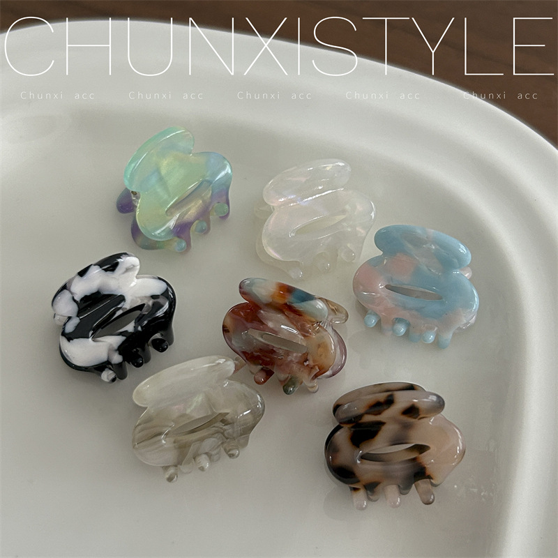 Exquisite small hair clips made of acetic acid, small scratch-off clips for princess bangs, side clips for girls, and Korean hair accessory clips details Picture