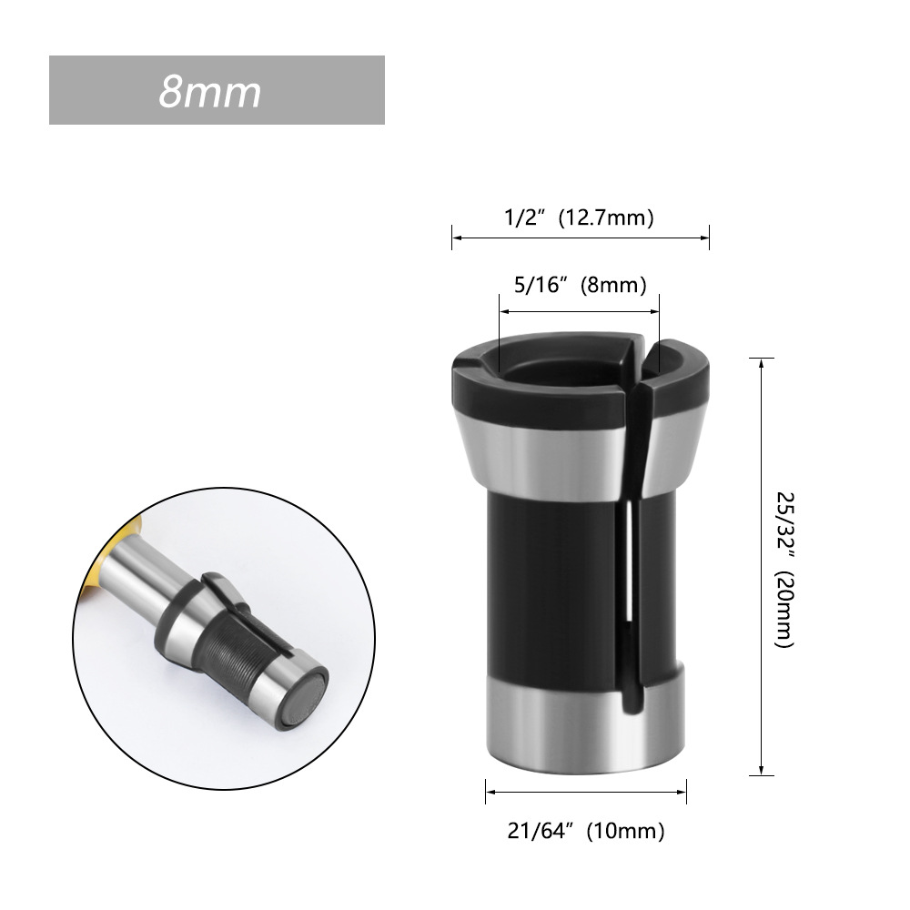 Grinding machine conversion head 6mm, 6.35mm, 8mm, engraving machine chuck, trimming machine chuck, woodworking accessories conversion head undefined