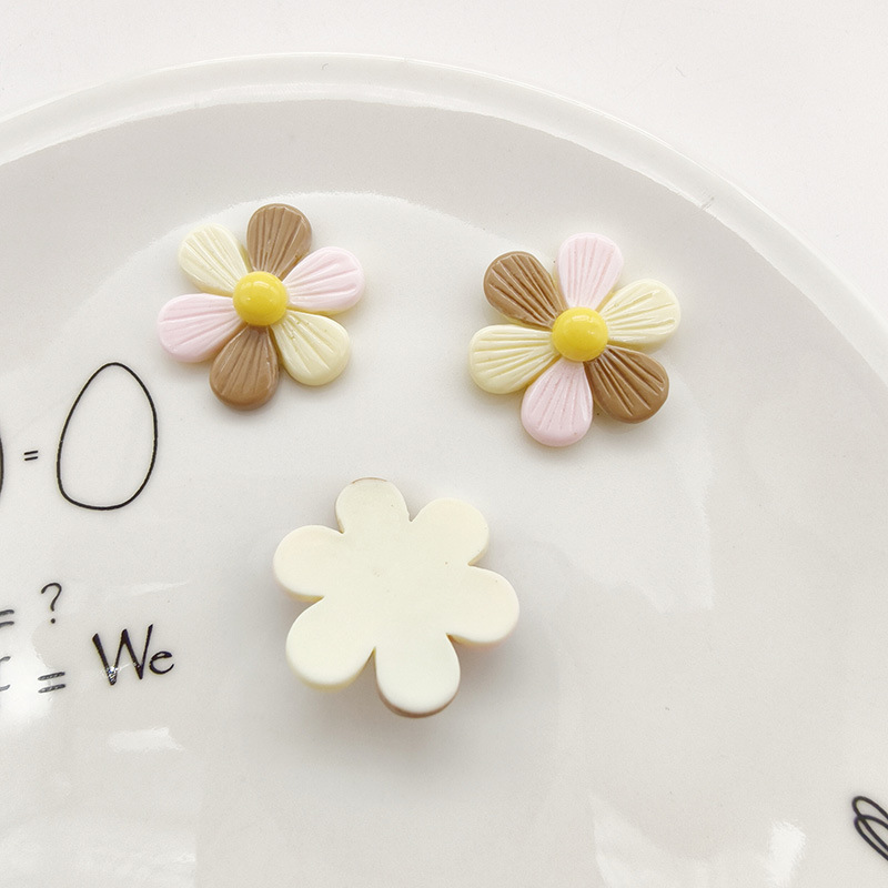 Shiny diy resin trinkets, six-petal flower cream glue accessories, phone cases, headwear, hair accessories, Crocker accessories Specification drawing