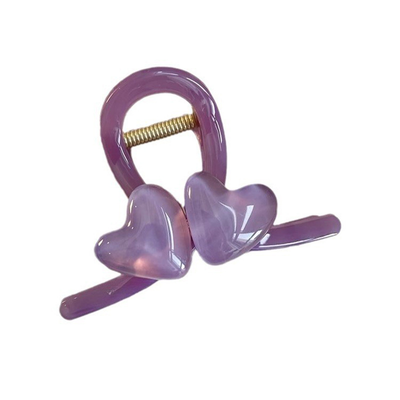 Fresh and high-end style, heart-shaped back head bun, women's 2025 new style hair clip, small shark clip, sweet hair clip Item Picture