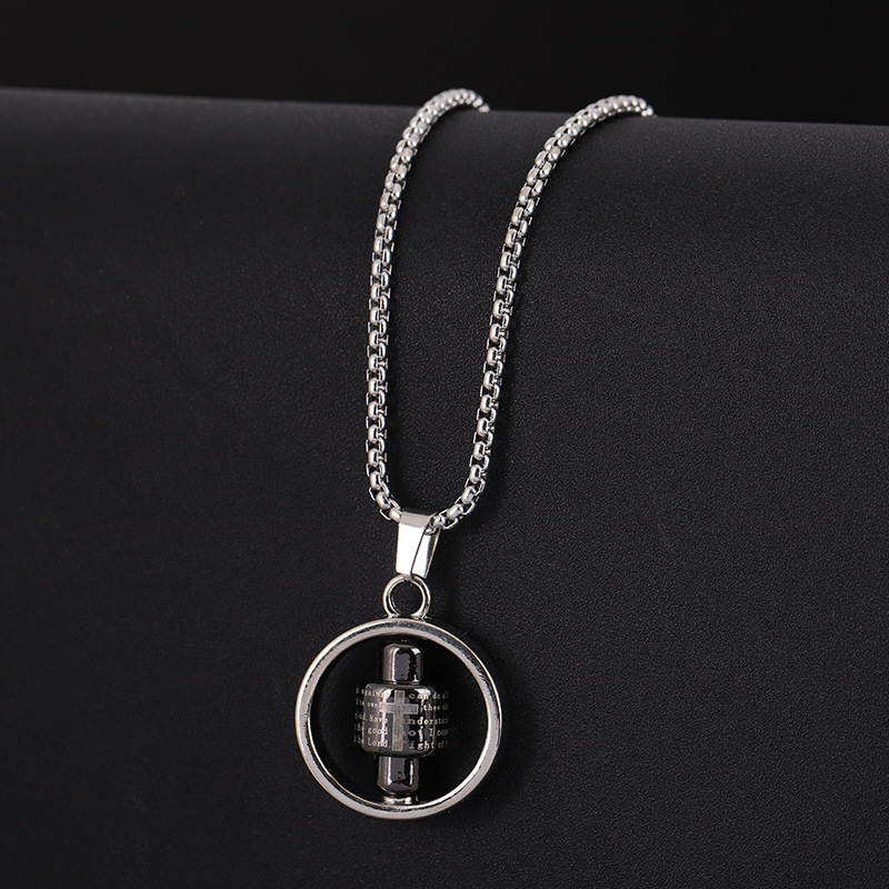European and American trend accessories, high-end pendants, creative rotatable hip-hop necklaces, Korean light luxury accessories, one-piece consignment details Picture