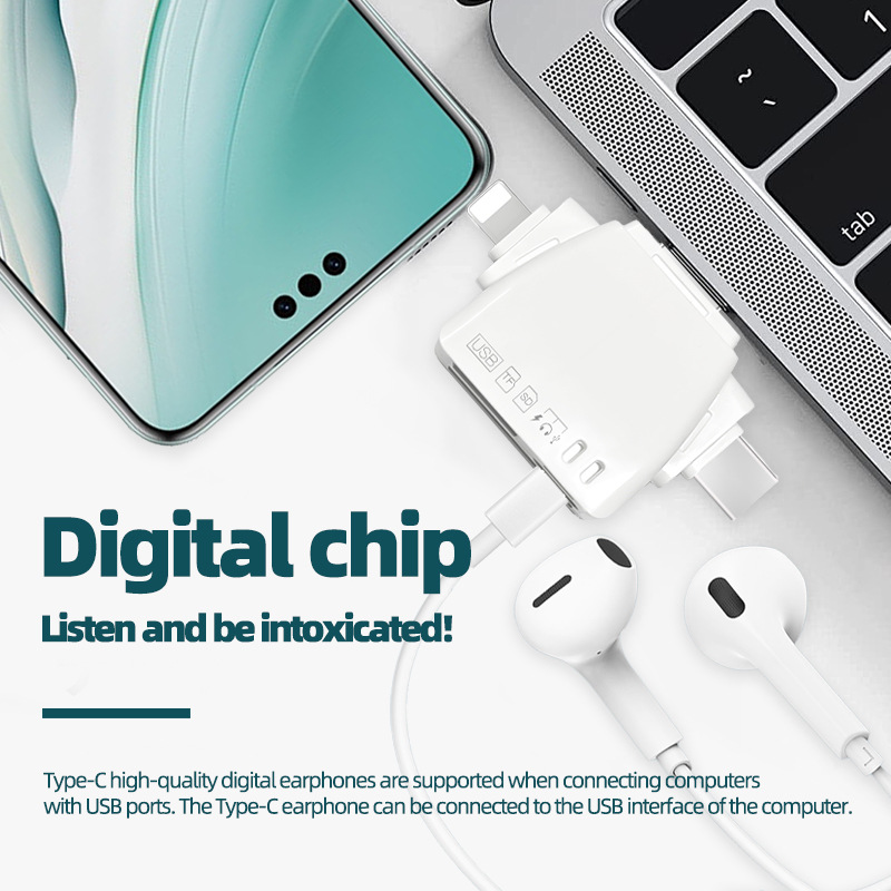 New 7-in-1 multi-functional USB flash drive, memory card reader, mouse, keyboard, hard disk, earphone OTG adapter Application Scenario