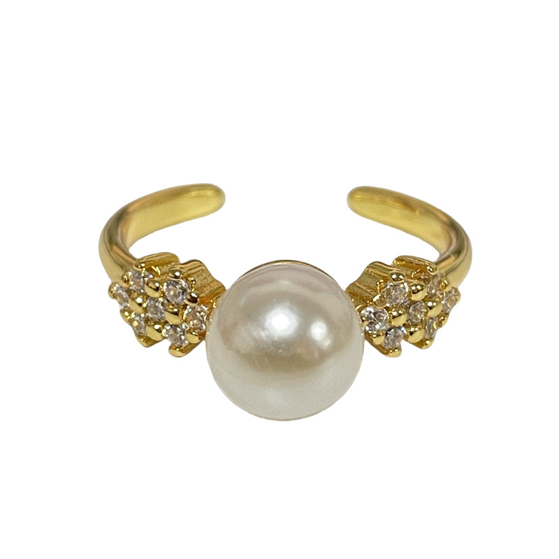 New Chinese-style internet-famous exquisite pear-shaped zircon fashion open ring, a cool and feminine style full diamond sweet and versatile index finger ring Item Picture