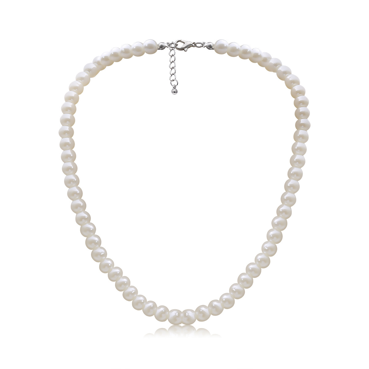 European and American cross-border jewelry, simple geometric, versatile round bead necklace, single-layer tassel, elegant imitation pearl handcrafted necklace Application Scenario