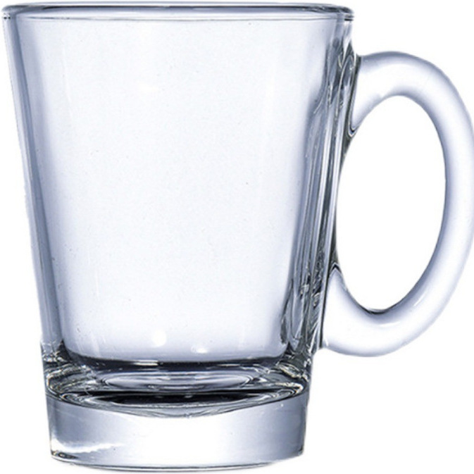 Ouxin ocean glass tea cup with handle, special tea cup for tea houses, heat-resistant thickened tea cup for office guests Item Picture