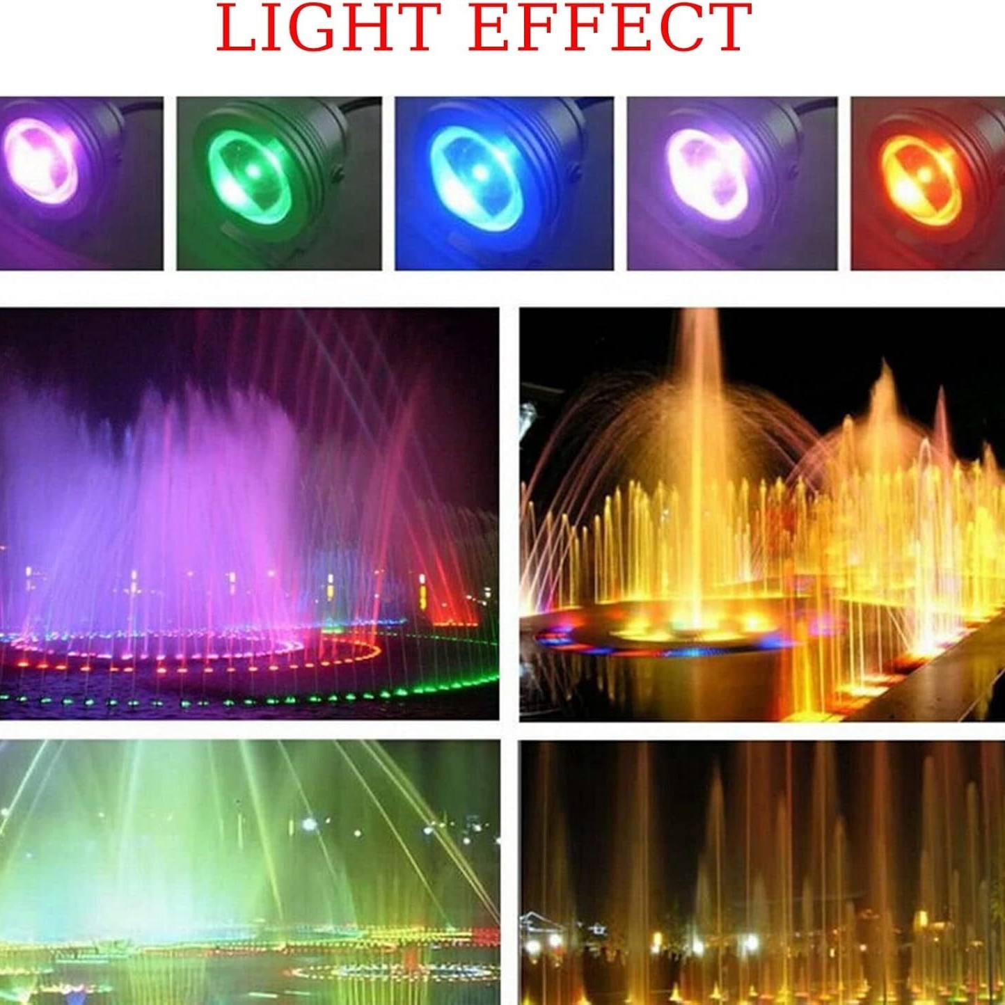 Factory direct sales led pool light, 24-key remote control color-changing underwater light, 10W RGB outdoor underwater 10W seven-color light Application Scenario