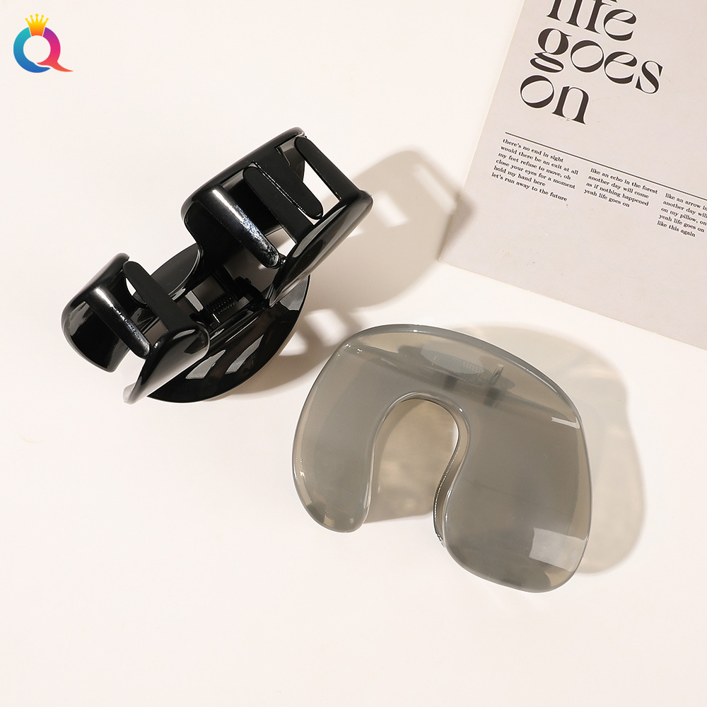 Qiyue Cross-border simple and elegant retro hair clips, back head updo hair grabber, high-end shark clip hair accessories wholesale Specification drawing