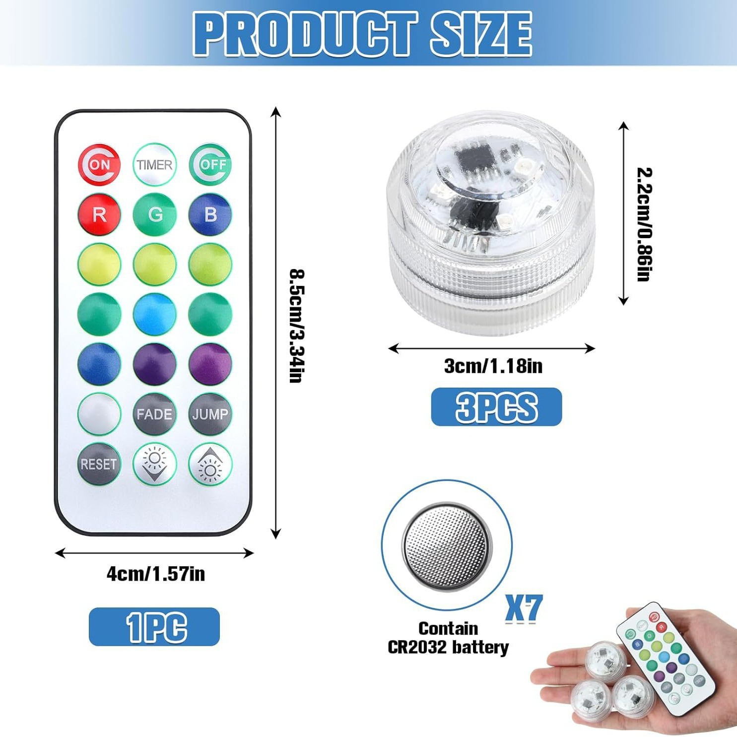 Cross-border RGB seven-color remote control knob diamond diving light, aquarium mini fish tank LED pumpkin party decorative light details Picture