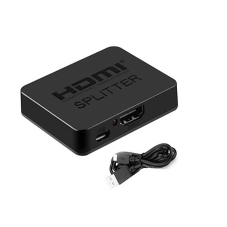 Factory wholesale hdmi splitter 1-to-2 HDMI 1-in-2-out splitter, high-definition video co-screen device 4K details Picture