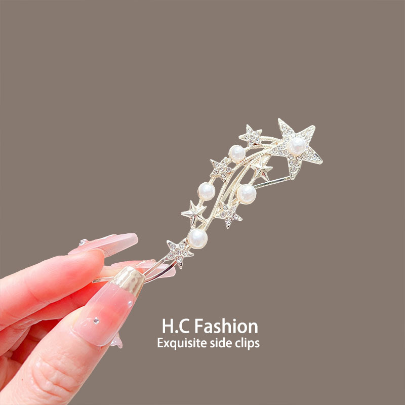 New diamond-encrusted meteor hair clips, straight clips, bangs clips, edge hair clips, duckbeak clips, ancient-style twist clips, headwear and hair accessories for women Specification drawing