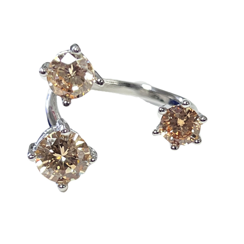 Summer new Dopamine colored diamond series exquisite and high-end ring, simple, light luxury, sweet and cool fashionable index finger ring for women Item Picture