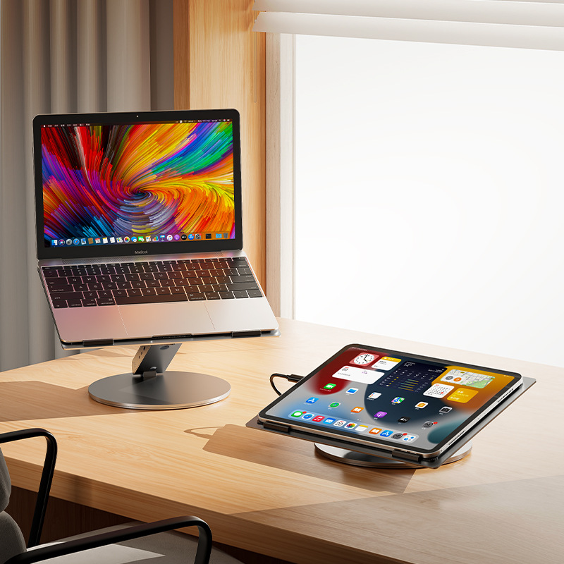 New aluminum alloy notebook computer stand, multi-functional 6-in-1 docking station, rotatable and height-increasing heat dissipation stand details Picture