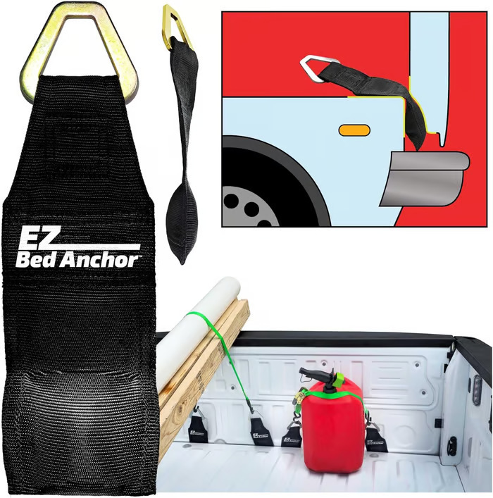 EZ Bed Anchor The bed anchor fixes the ratchet belt, cargo belt or tensioning belt to the rear panel of the truck bed undefined