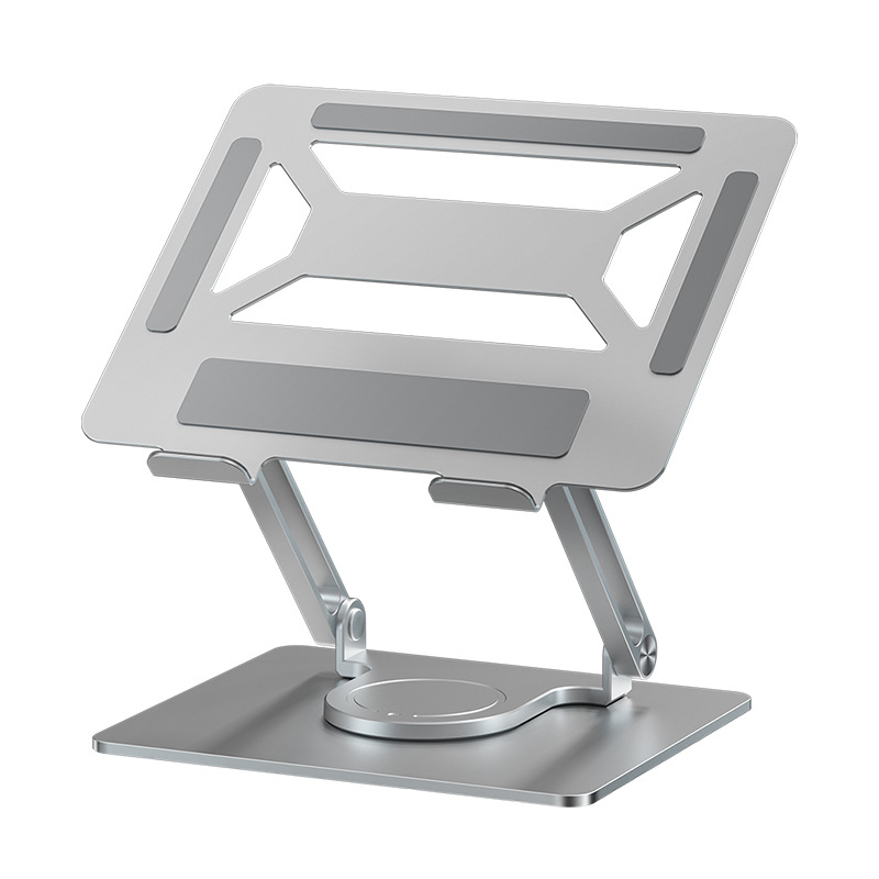 Cross-border metal laptop stand 360-degree rotating folding heat dissipation vertical desktop height-increasing tablet stand Item Picture