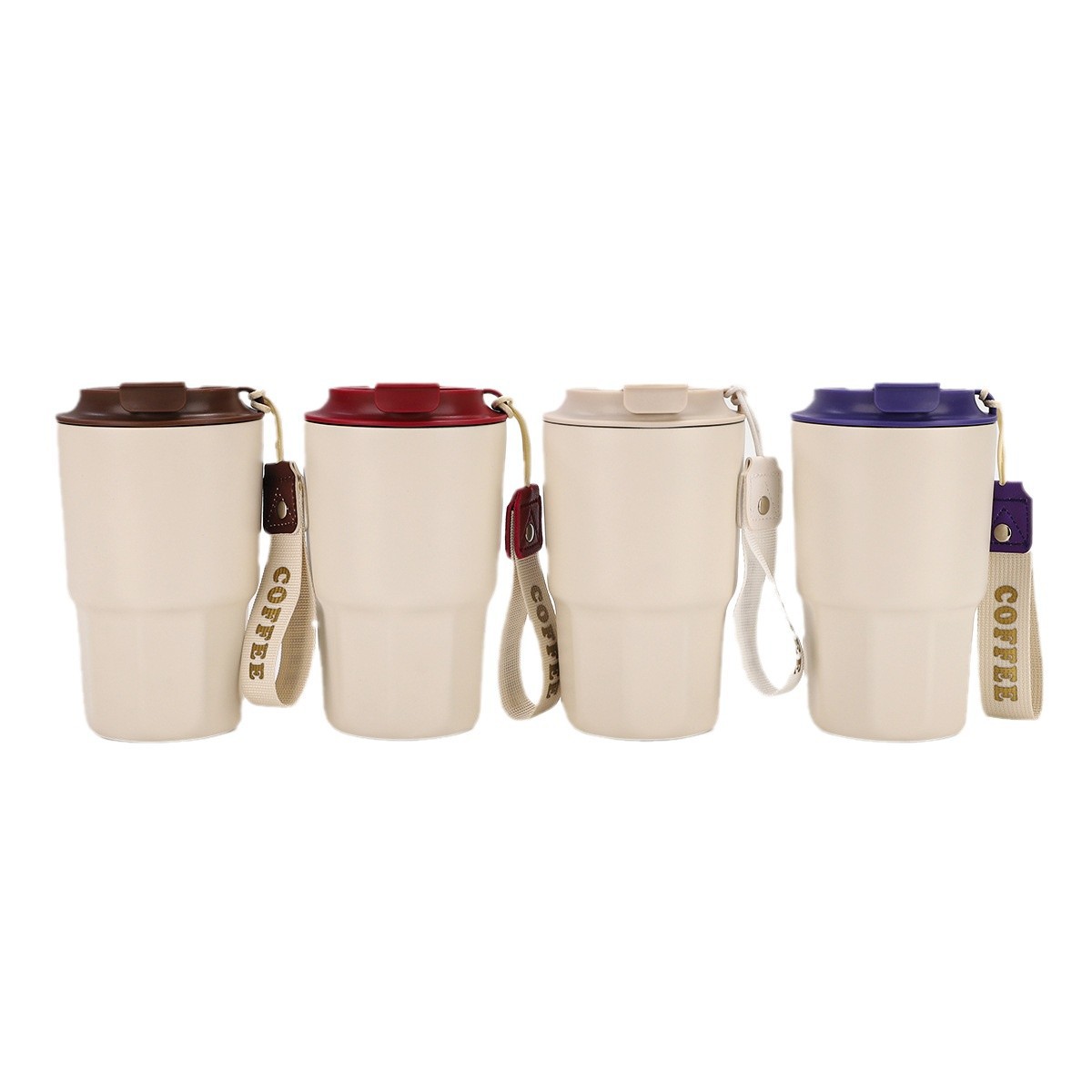 Wholesale of new 316 stainless steel double-layer vacuum insulated coffee cups with high appearance standards and handles Item Picture