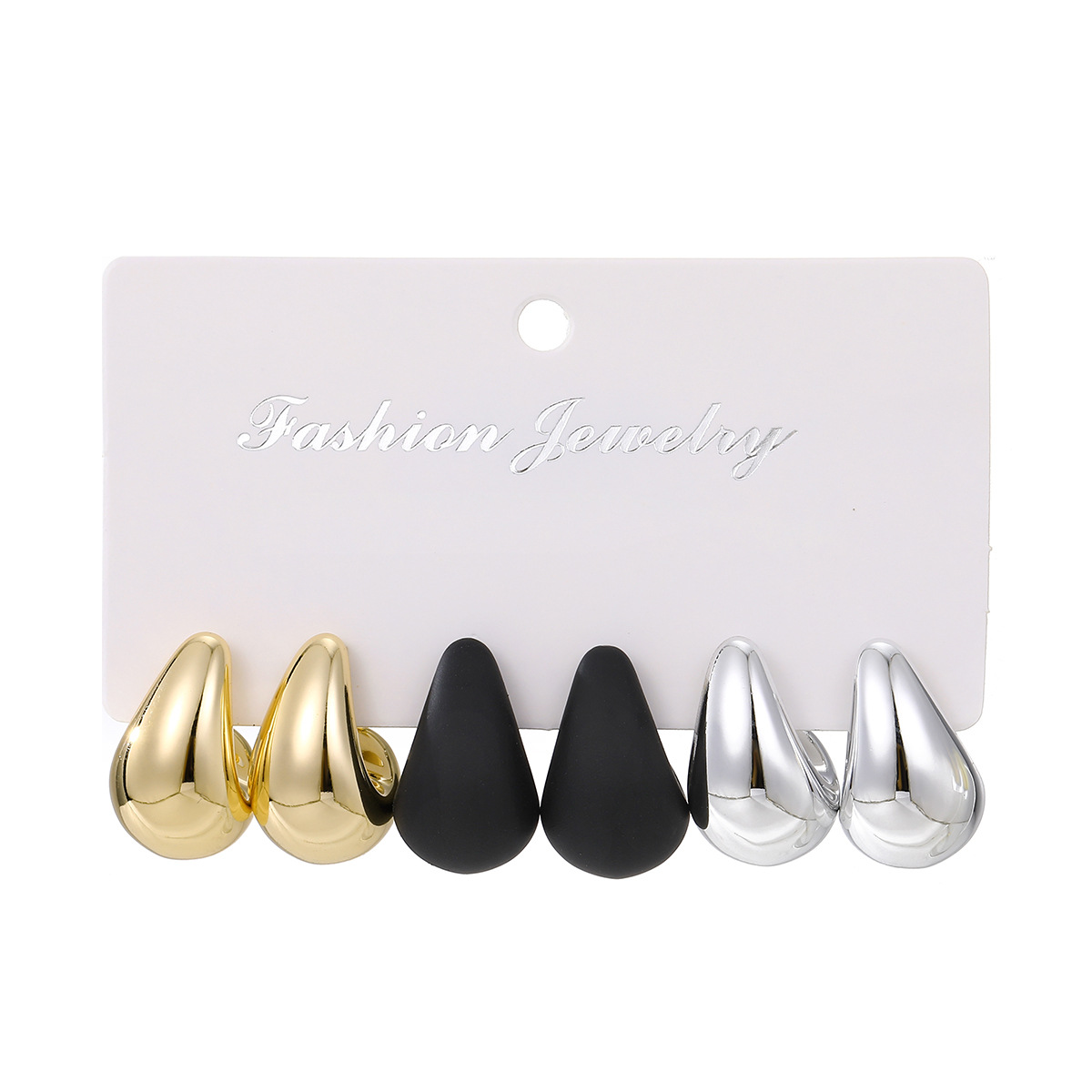 A set of multi-color cross-border women's earrings from Europe and America, with a unique and exaggerated teardrop style, is fashionable and versatile in Instagram. It features a strong sense of design and ccb earrings Item Picture