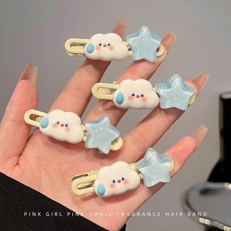 Cute cloud InS-style sparkling star accessories, diy hair accessories, cream phone case accessories, resin accessories Application Scenario