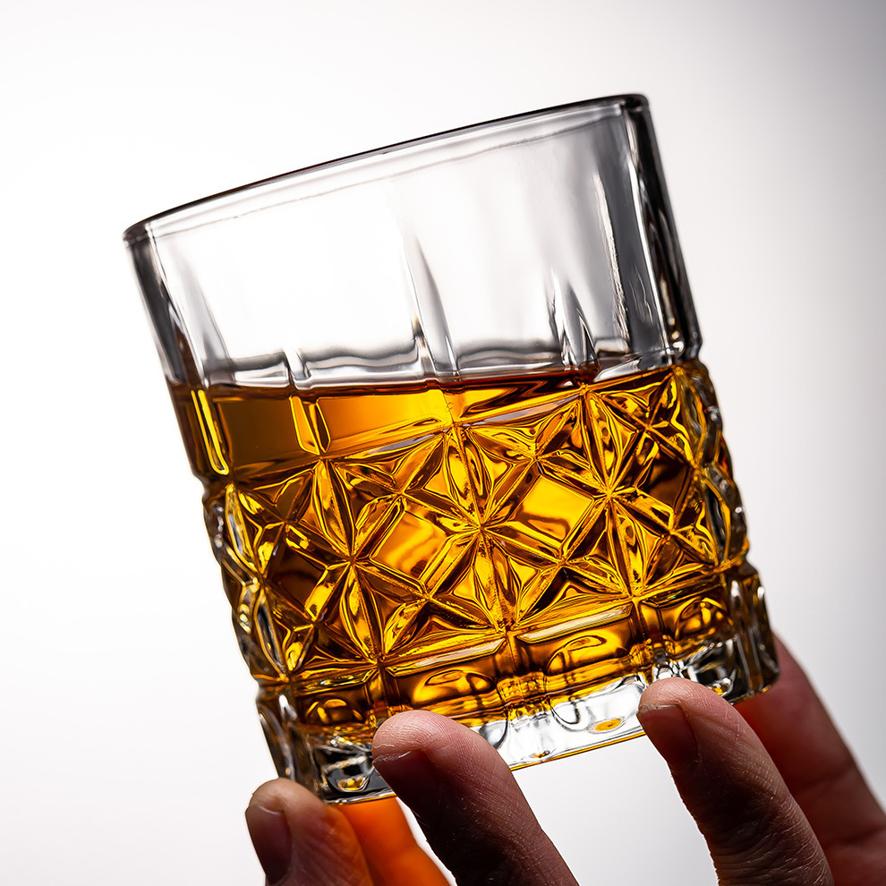 New 2023 products: KING Crystal Brandon Engraved Crystal Glass Whisky Glass, Water Glass and Juice Glass full figure