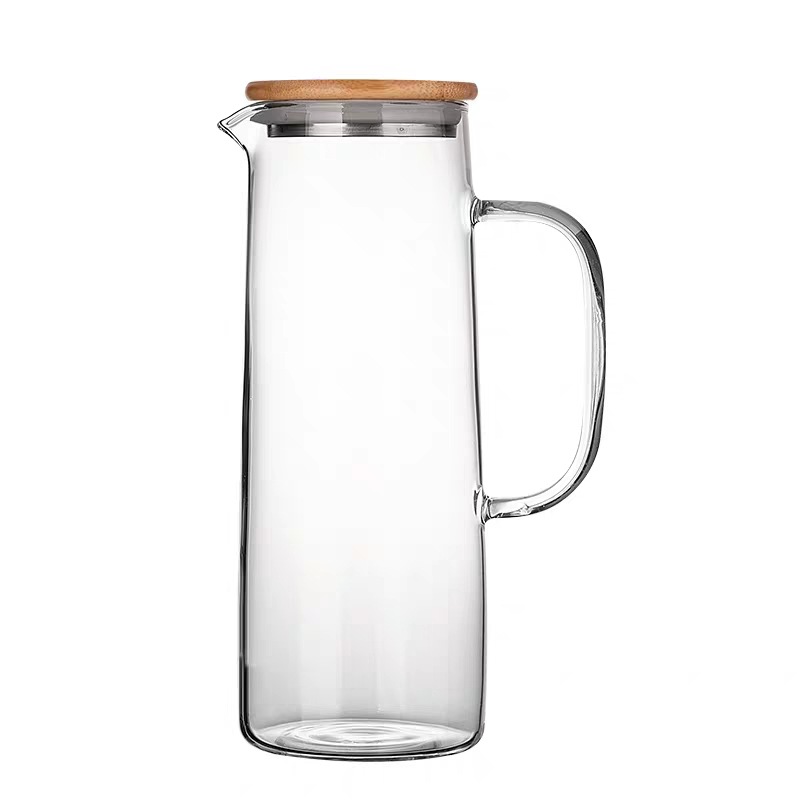 Glass cold water kettle, Nordic household high-temperature resistant cold water kettle, home heat-resistant glass water kettle, large-capacity water kettle Item Picture