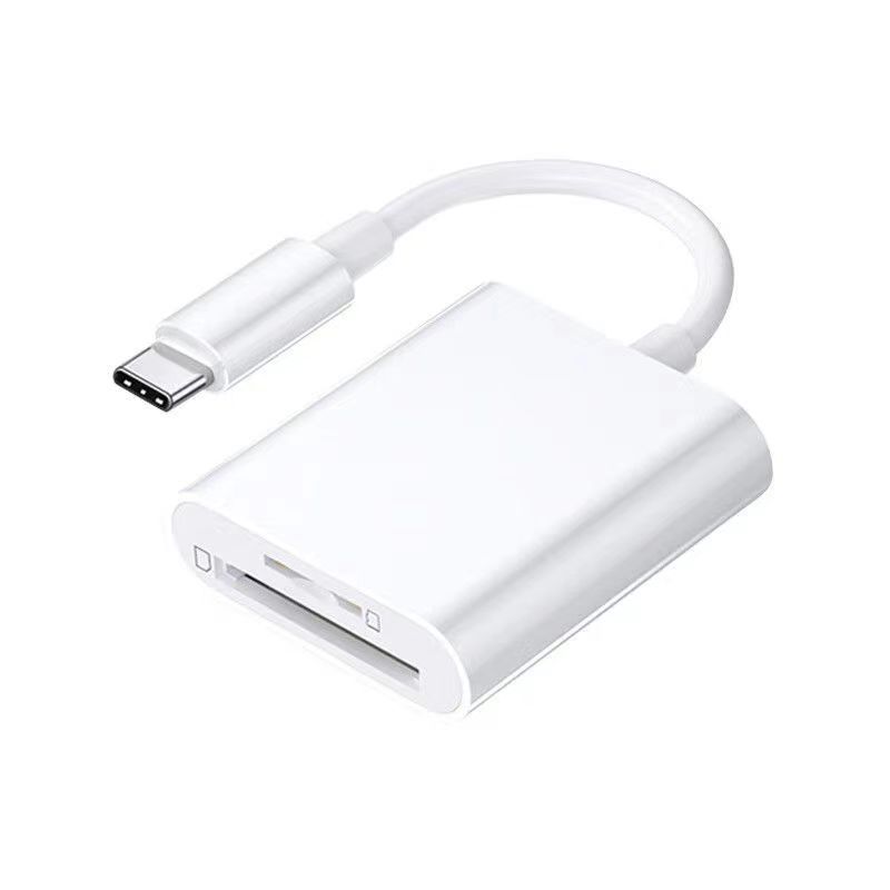 The multi-functional otg card reader is compatible with the Apple type-c interface 2-in-1 TF card and sd card reader adapter cable Specification drawing