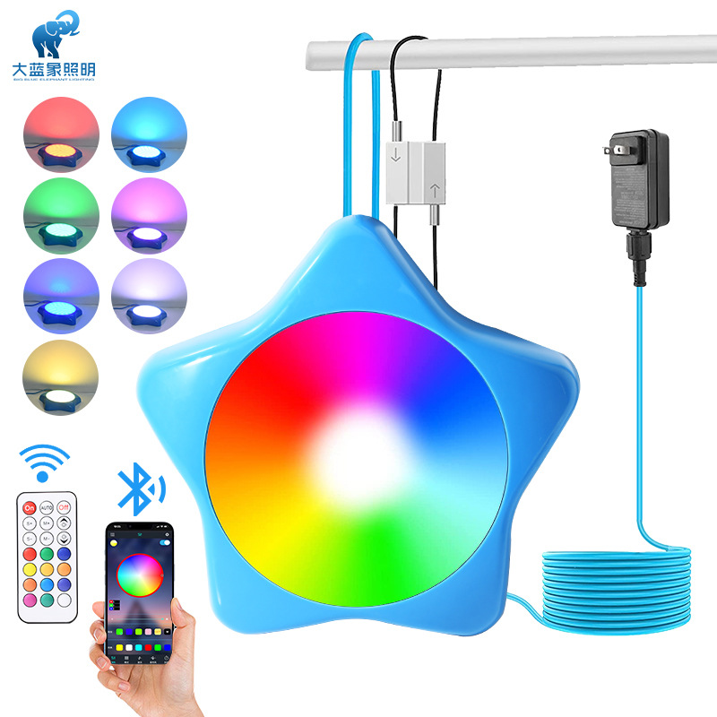 Cross-border exclusive magnetic suspended swimming pool light, seven-color Bluetooth APP underwater light, 20w waterproof ambient pool light full figure