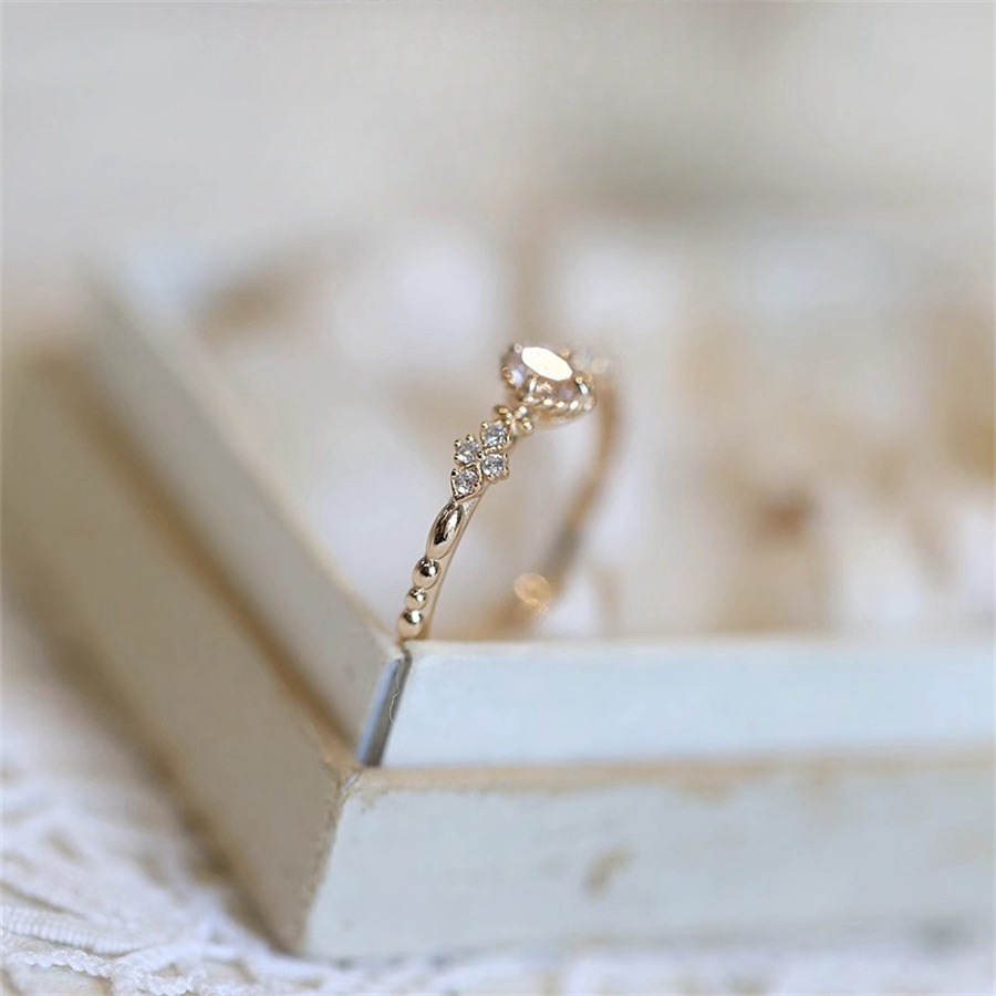 Rose Time Super Fairy Champagne nude pink Zircon ring for women, 925 sterling silver, exquisite, light luxury and high-end open ring Specification drawing