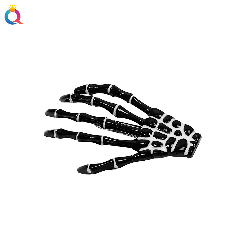 Qiyue Hand Bone Hair Clip, Halloween Hair accessory, Ghost Claw Skull Hand Claw Clip, hair clip, female European and American funny grab clip wholesale Item Picture