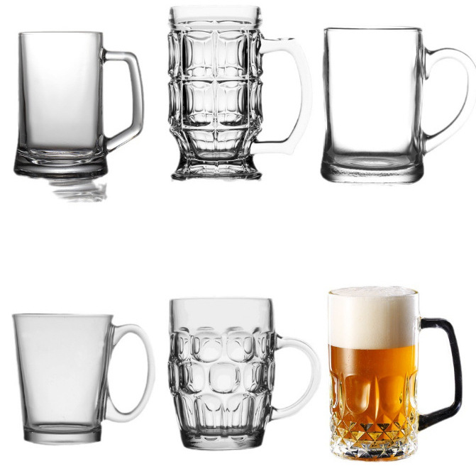 Glass cups, beer mugs, draft beer cups, milk cups, heat-resistant milk tea brewing cups, LOGO printing Item Picture