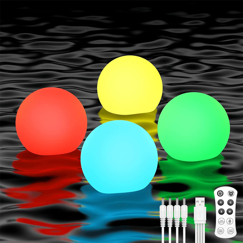 In 2025, 6 sets of rechargeable LED float lamps with wireless remote control and RGB children's toy swimming pool lamps are available for cash payment full figure