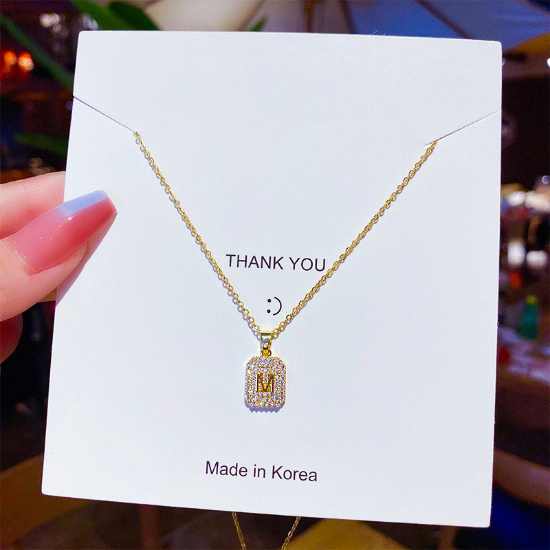 Wholesale M-letter titanium steel necklace for women, exquisite pendant, fashionable ins style, high-end collarbone chain, high quality details Picture