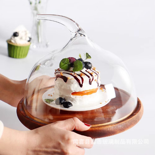 PC cake cover with base, popular snack and dessert dust-proof display cover, food cover, fruit tasting plate with lid, transparent details Picture