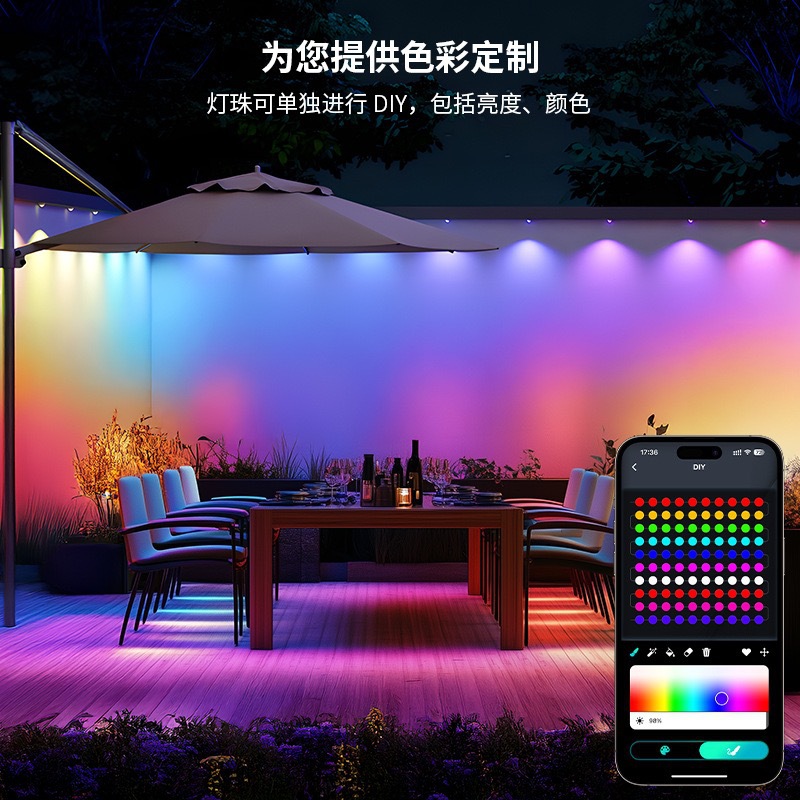 Outdoor eave lamp DIY cross-border new product LED smart waterproof RGB color-changing APP control lighting digital tube Specification drawing